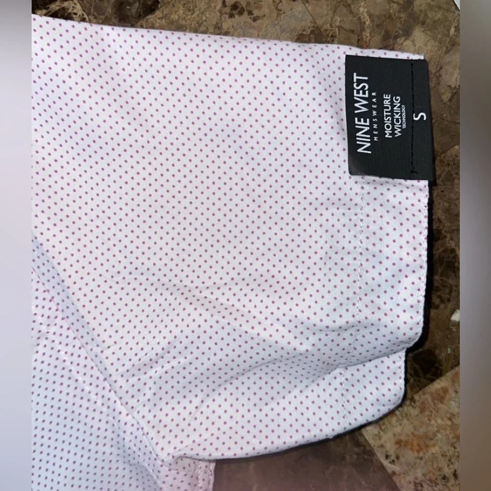 Nine West Mens Wear Dress Shirt Button Slim Fit Wrinkle Free Moisture Wicking - Picture 4 of 17